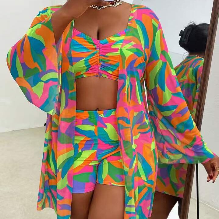 Long Sleeve 3-Piece Swimsuit Set