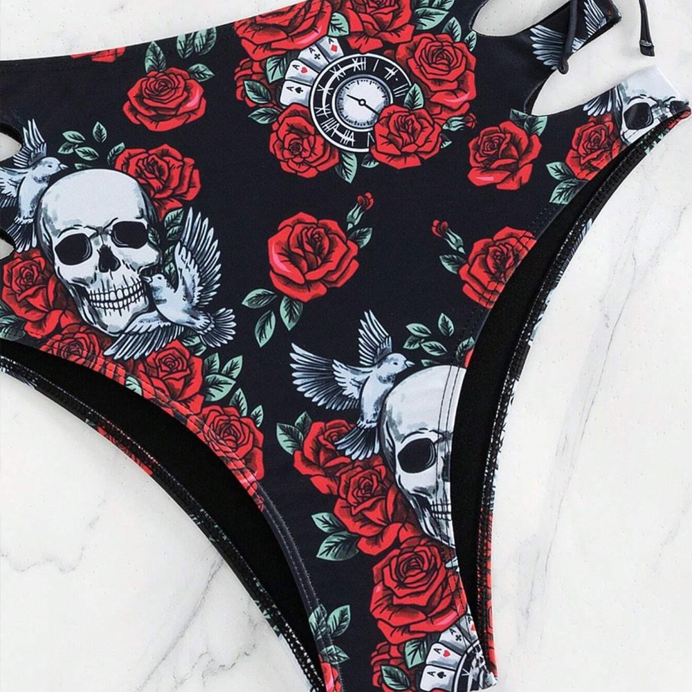 Floral Skull Fitted Bikini