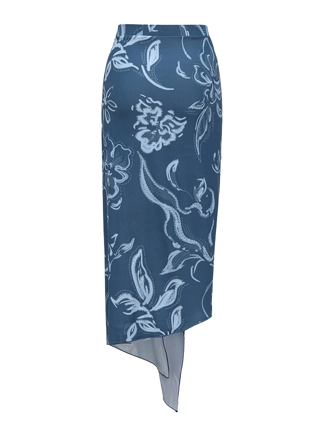 One Shoulder Printed Swimsuit Set