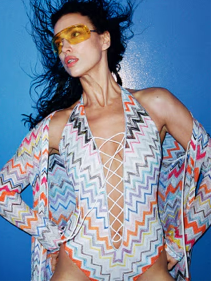 Lace-up One Piece Swimsuit and Kimono