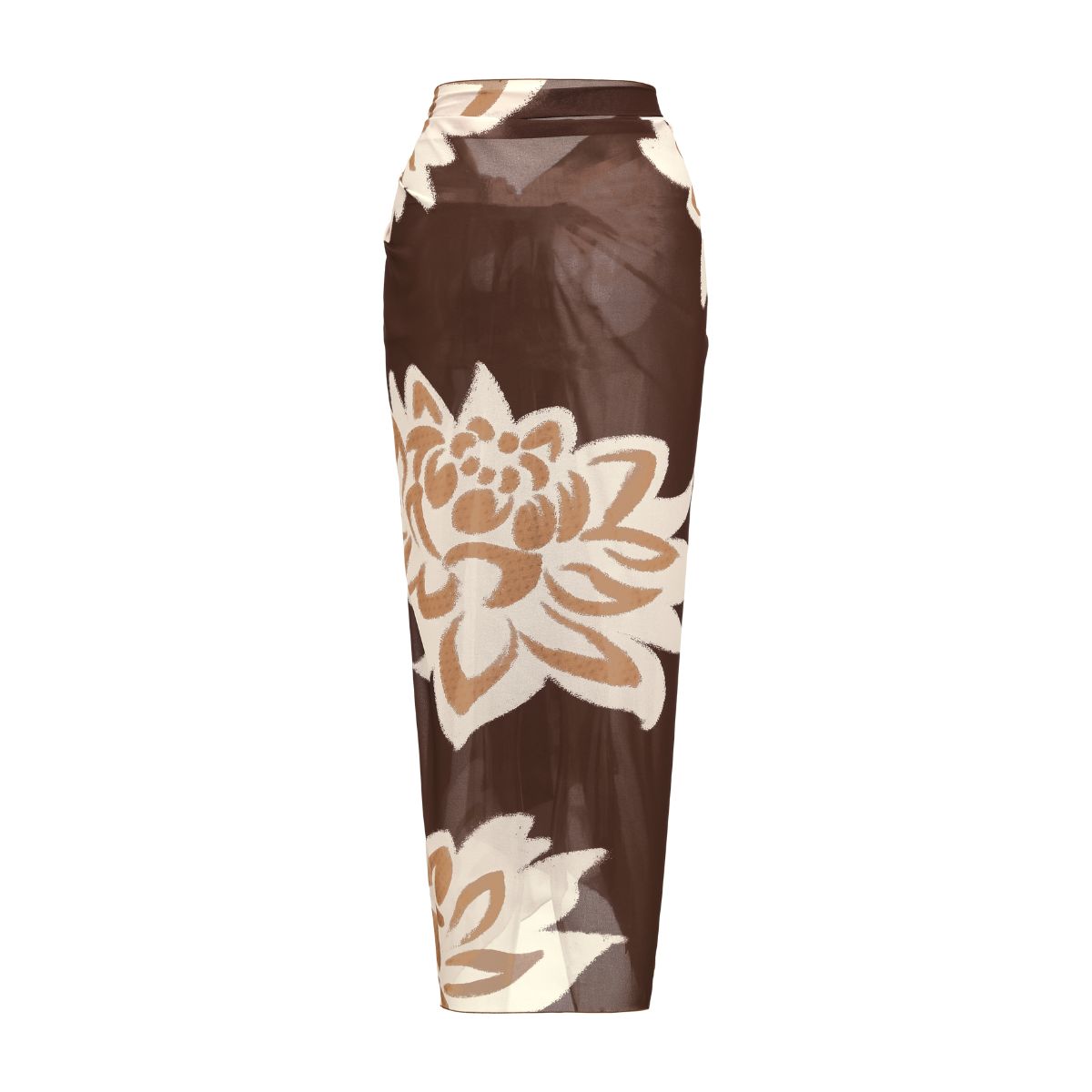 Floral Art Printed One Piece Swimsuit and Sarong