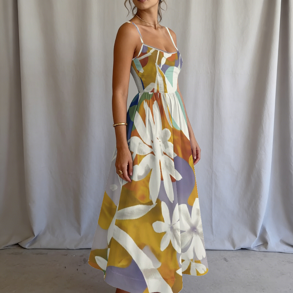 Women's Sunset Floral Printed Slip Dress