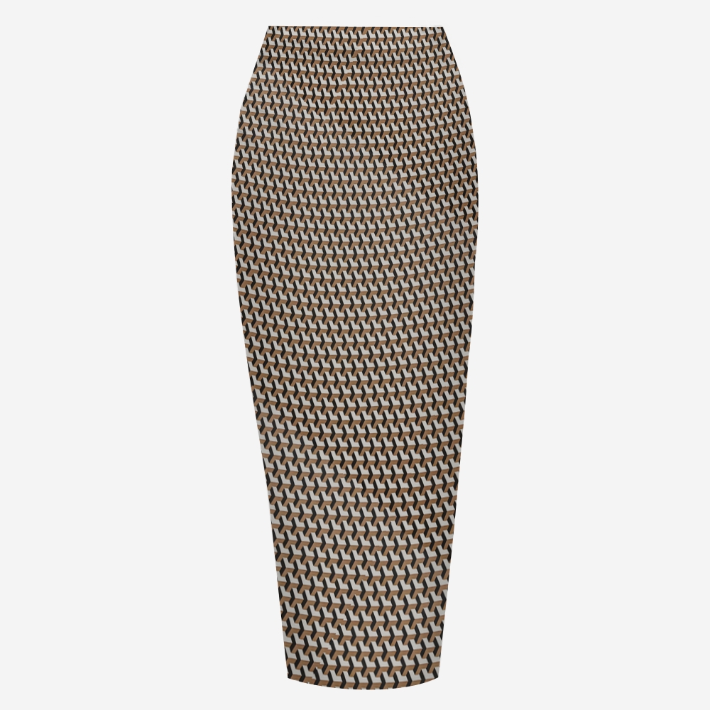 Geometric Print Halter Bikini Set with Side Tie Bottom and Matching Sarong