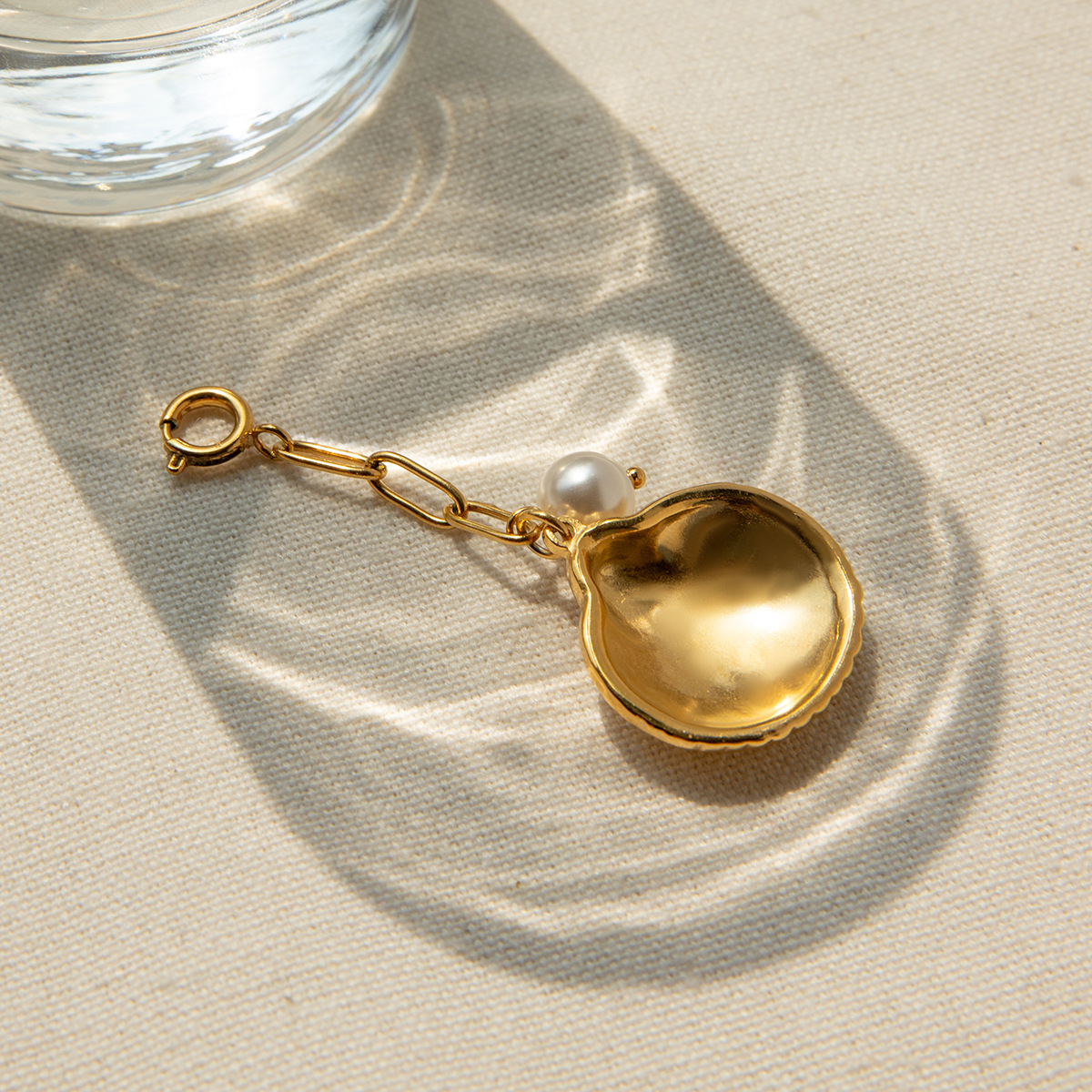 Bikini Vacation Style Stainless Steel Shell Pearl Jewelry DIY Pendant