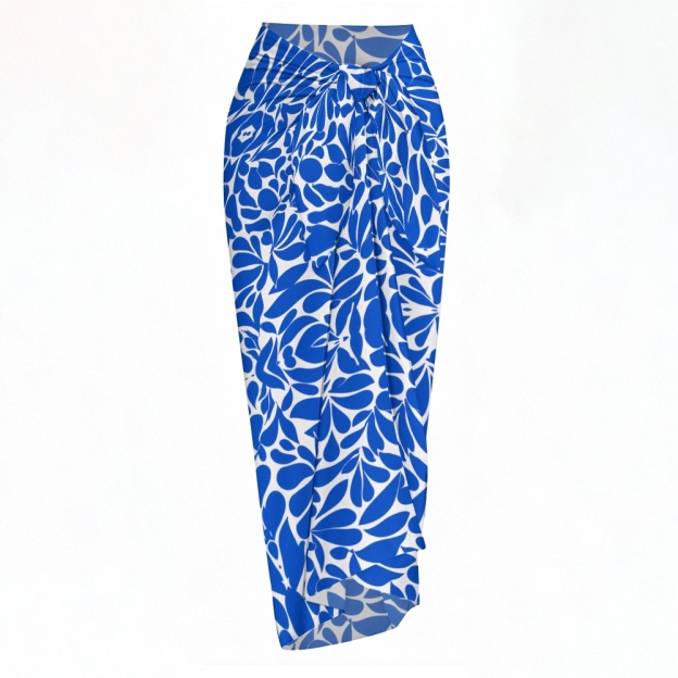 Floral Bow Bow-Tied One-Piece Swimsuit With Matching Sarong