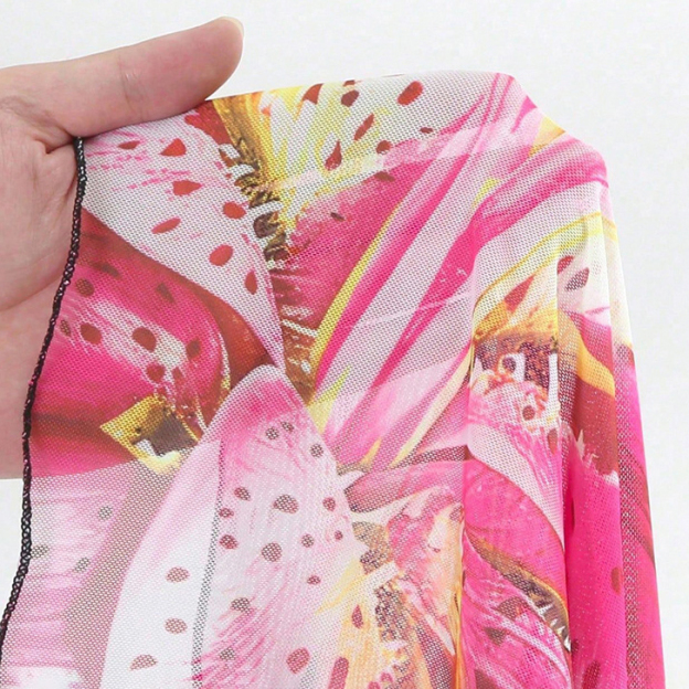 Women's Lily Print Bikini Set Two-Piece Swimsuit with Skirt