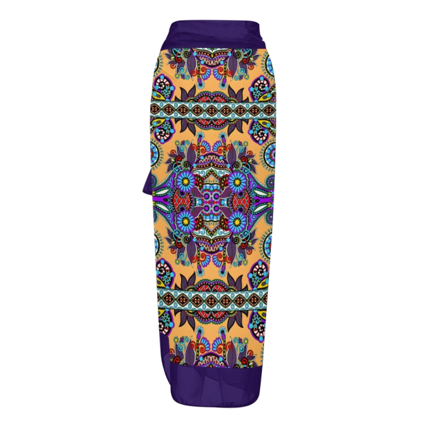 Bohemian One-Piece Swimsuit Set Shoulder Tie Bathing Suit with Matching Skirt