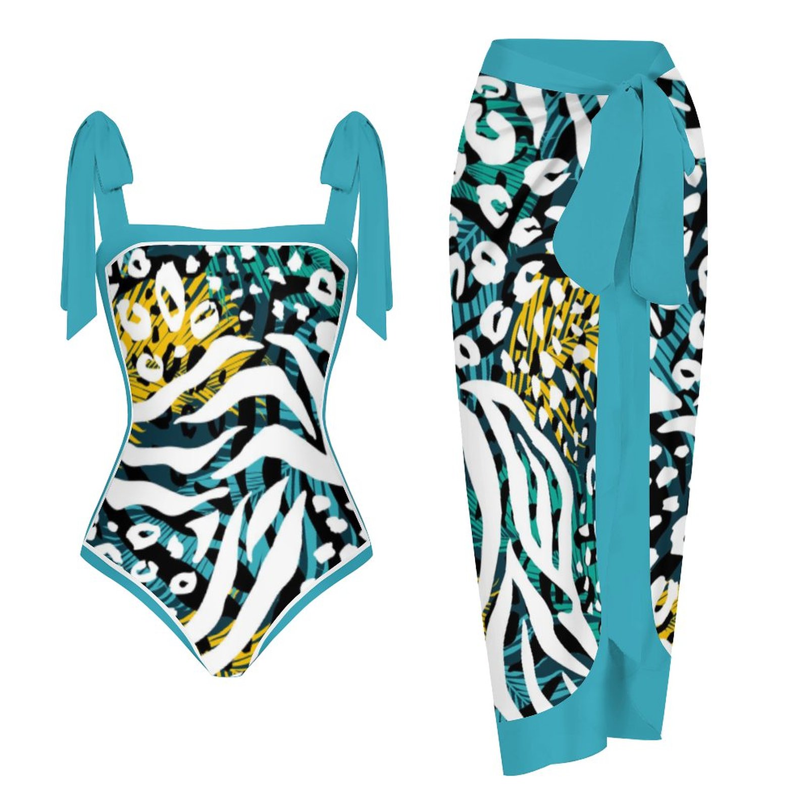 Fashion Printed One Piece Swimsuit And Cover Up