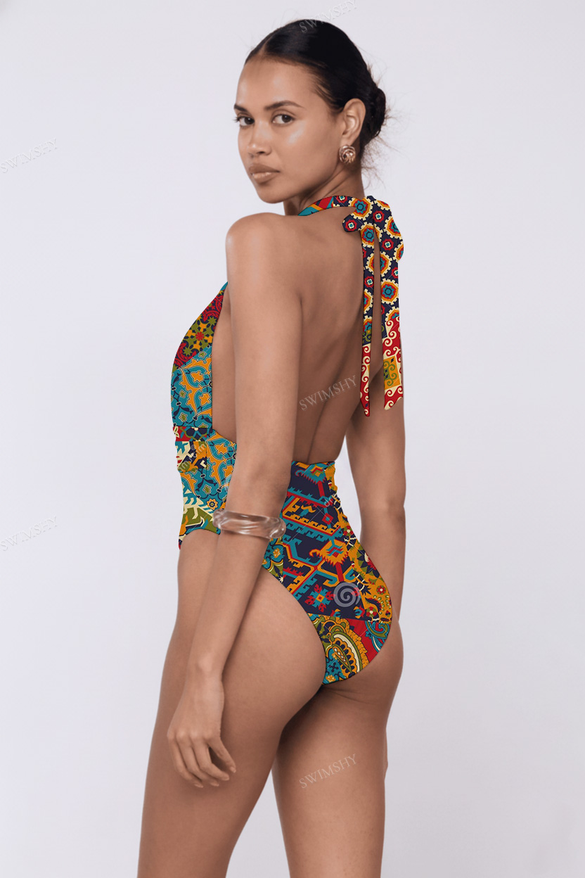 Nomad Mosaic Halter One-Piece