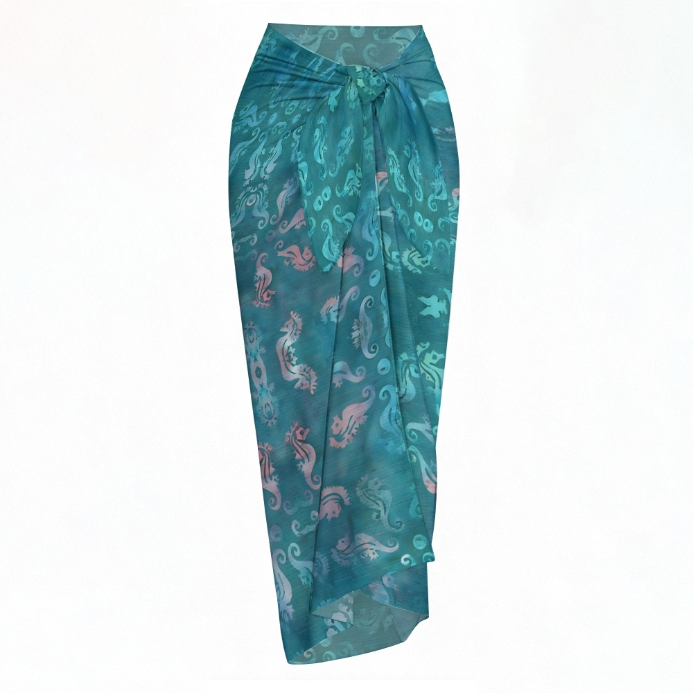 Women's Seahorse Medallion Two-Piece Swimsuit with Skirt