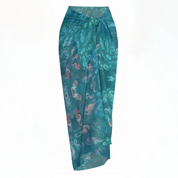 Women's Seahorse Medallion Two-Piece Swimsuit with Skirt