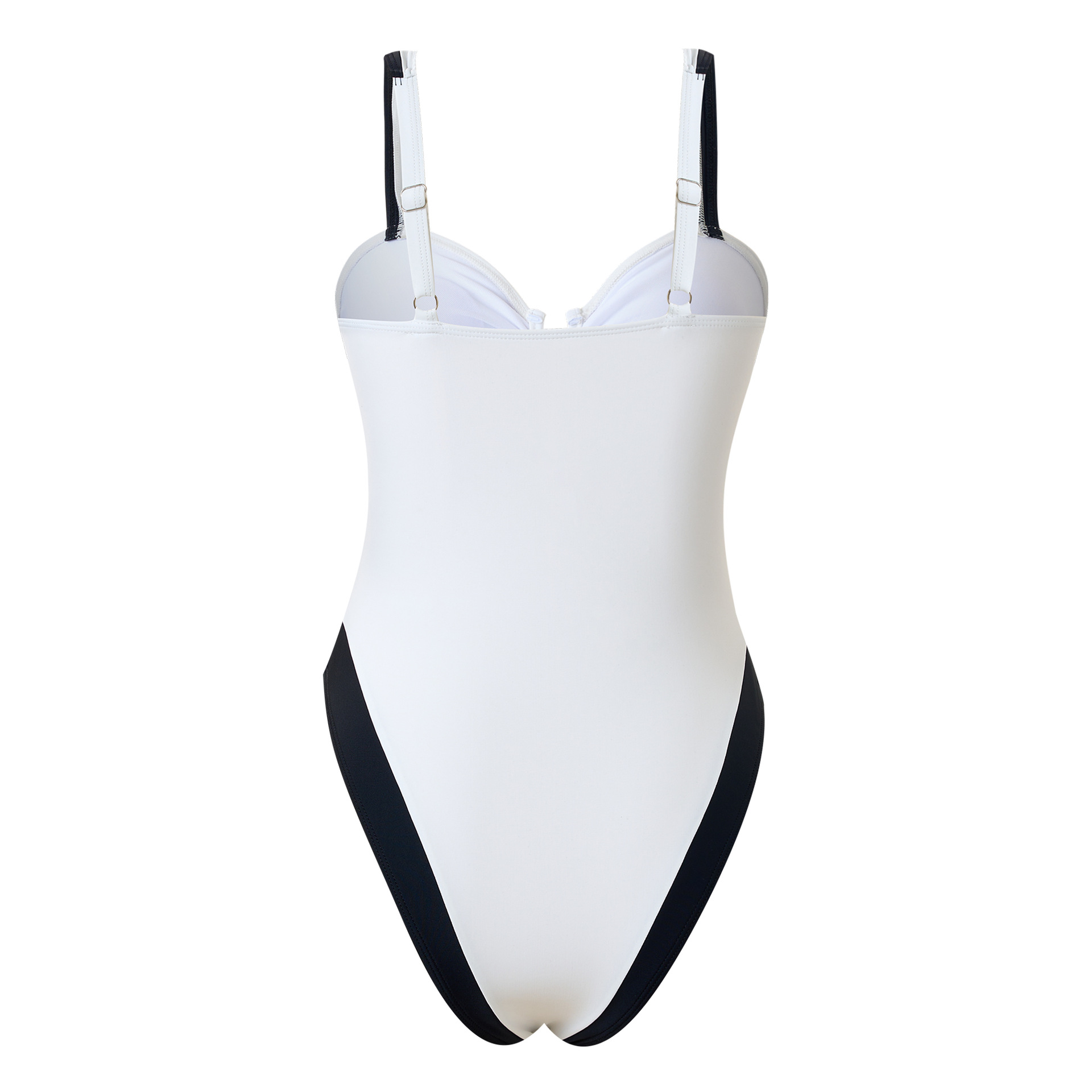 Women's Bestselling Sexy Black and White Color-Block One-Piece Swimsuit