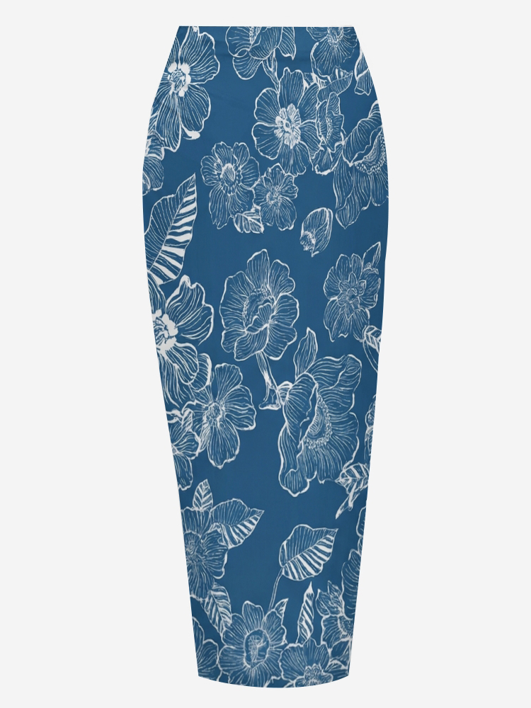 Color Block Contrast Swimsuit and Skirt