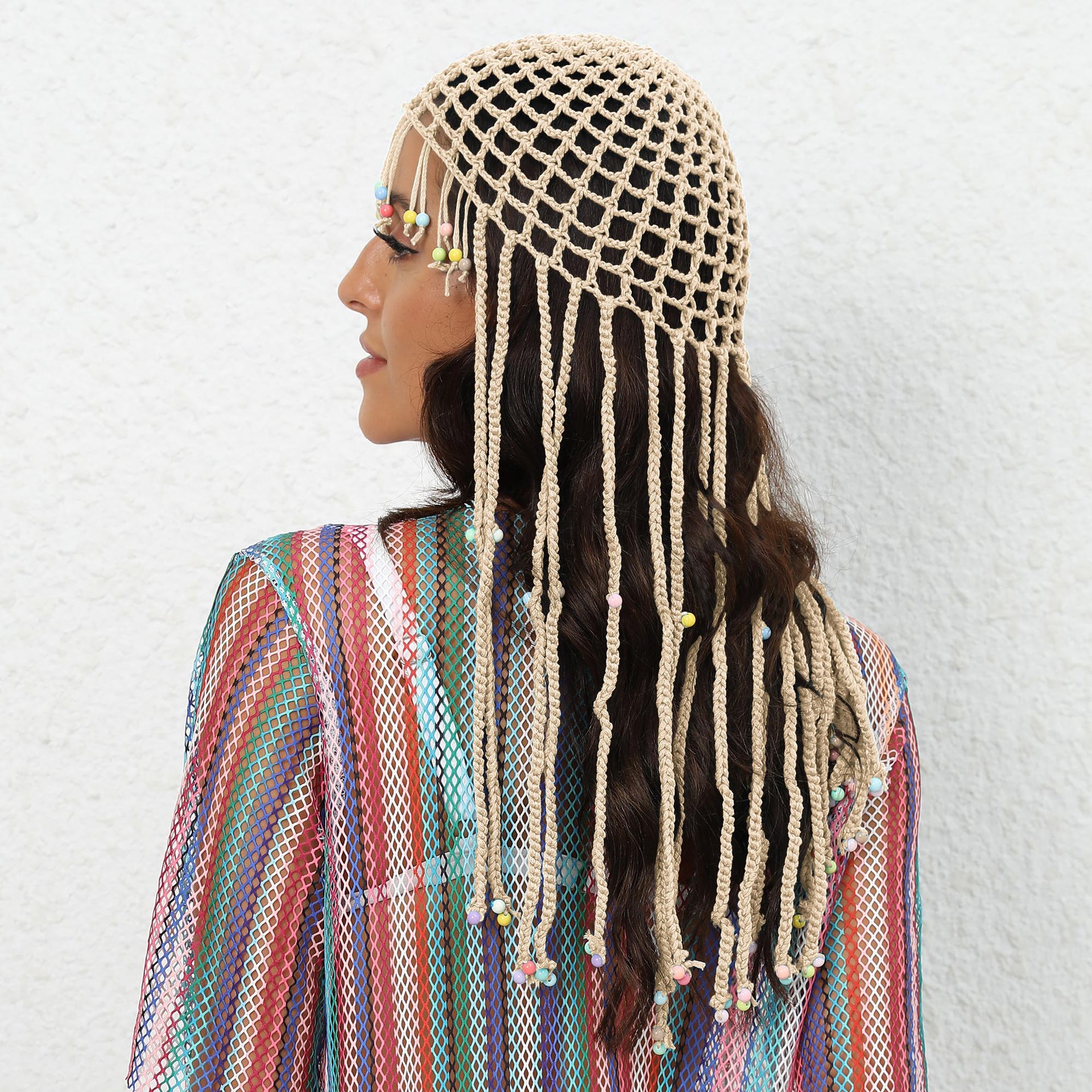 Crochet Beaded Head Cover