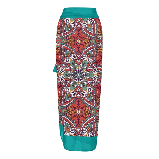 Women's Bohemian One Piece Swimsuit set with Printed Beach Skirt