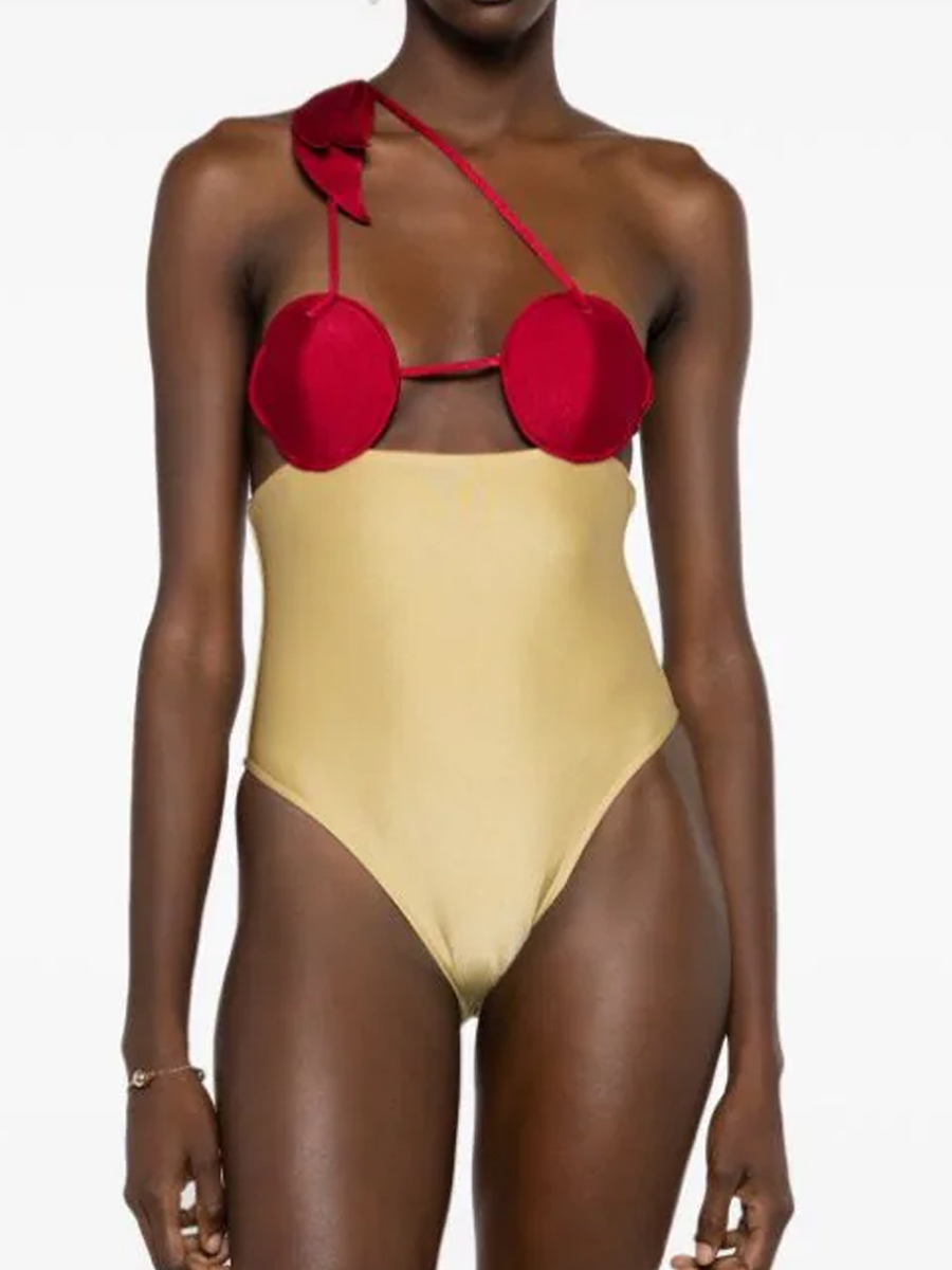 Color Block One Piece Swimsuit