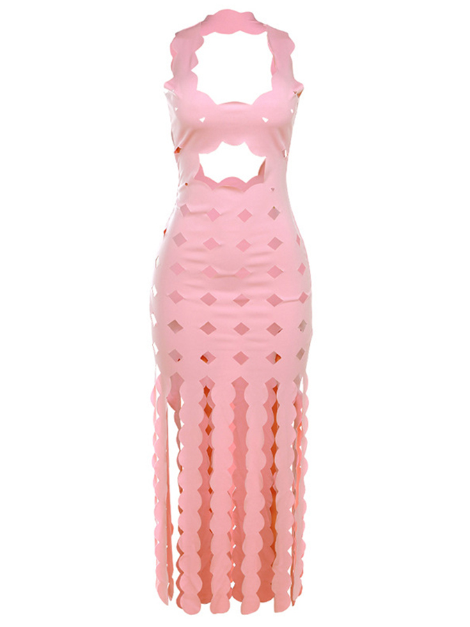 Black Bikini and Circle Maxi Dress