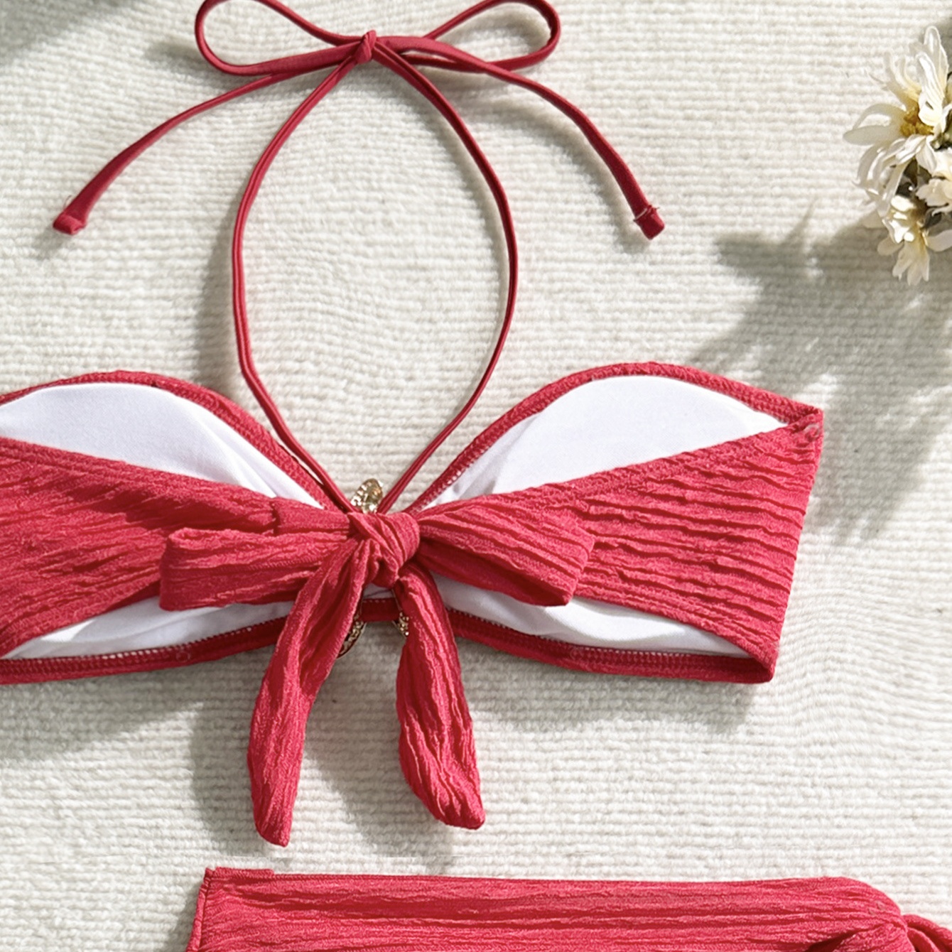 Three-piece Bikini Set with Starfish Accent and Wrap Skirt