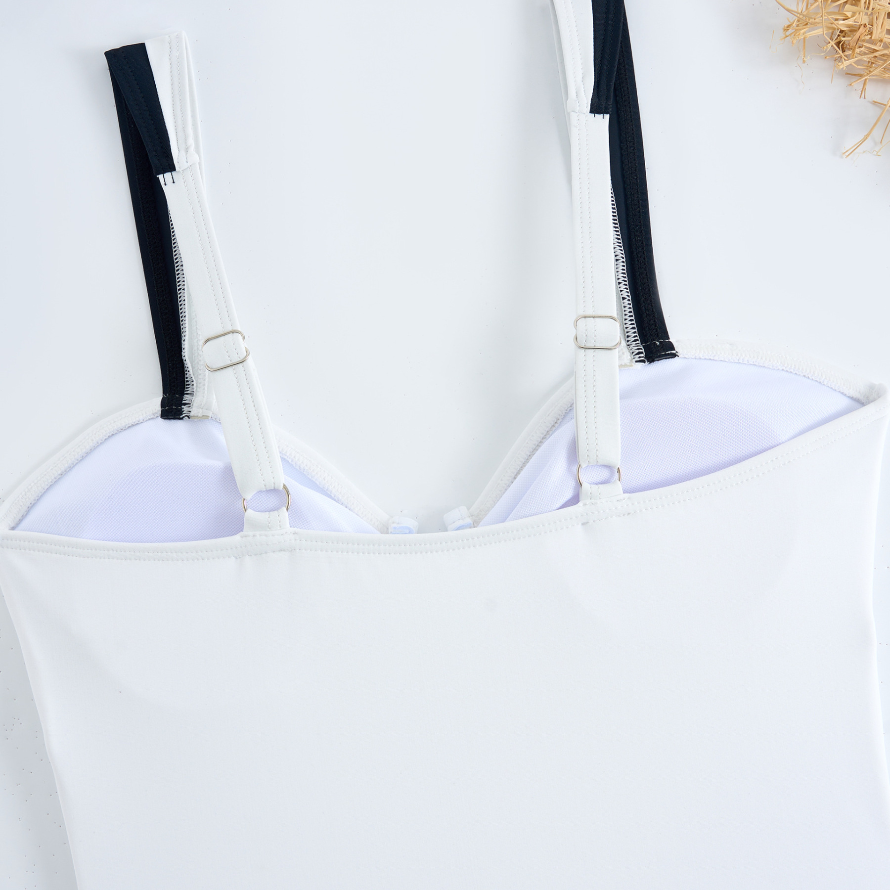 Women's Bestselling Sexy Black and White Color-Block One-Piece Swimsuit