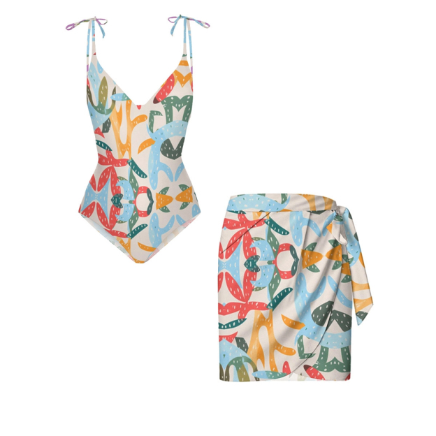 Colorful Abstract Swimwear Set