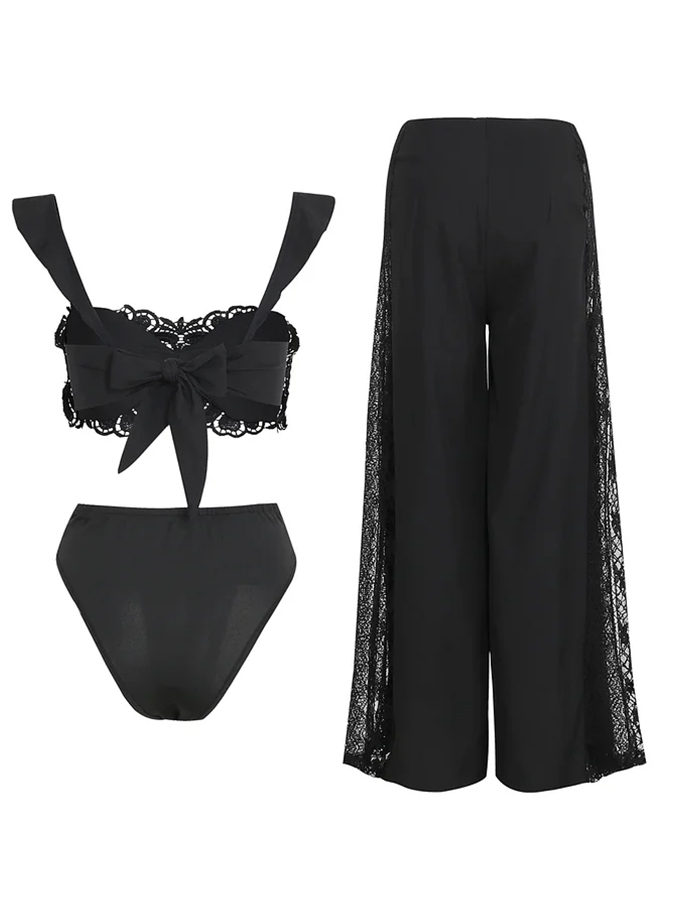 Lace Bikini Swimsuit and Lace Pants