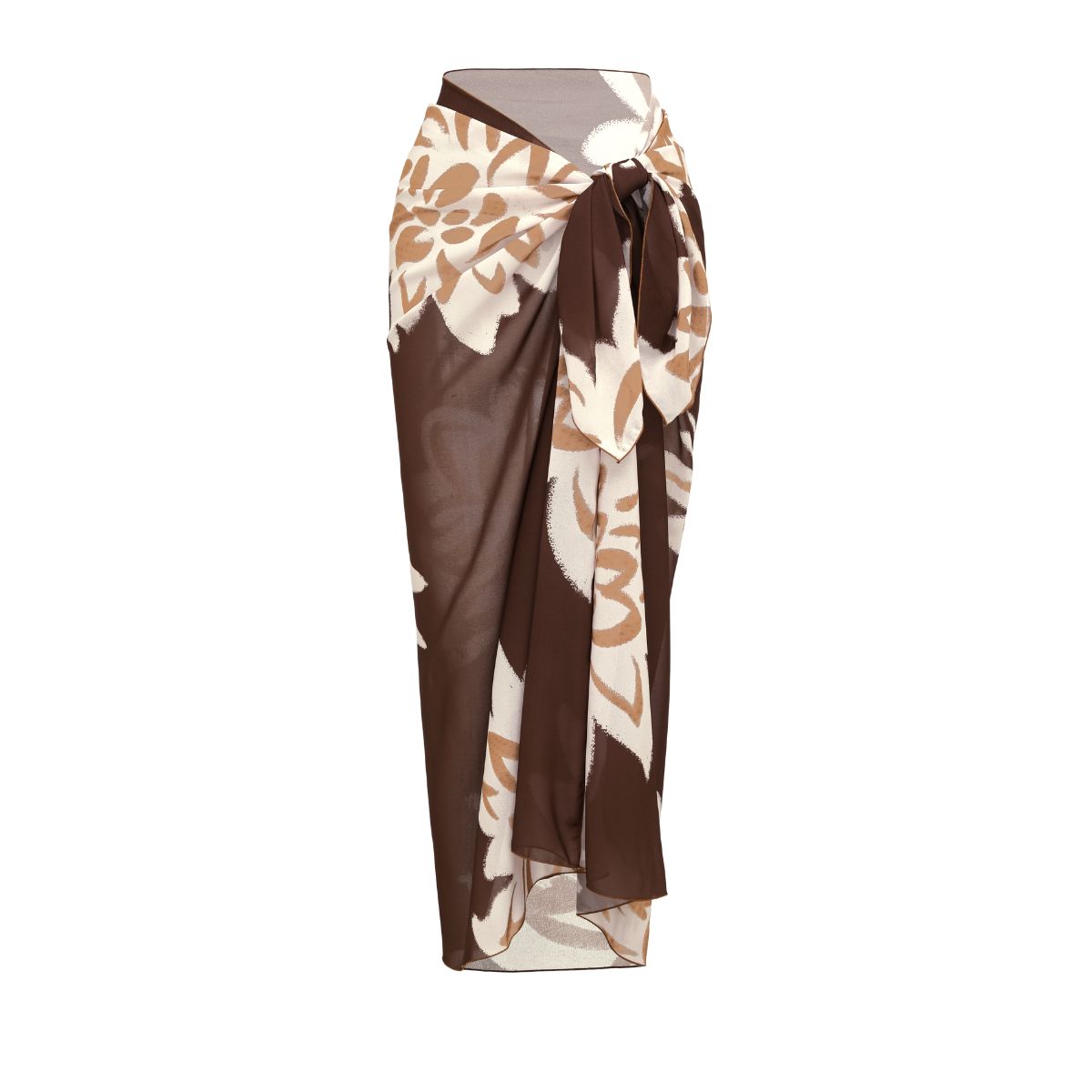 Floral Art Printed One Piece Swimsuit and Sarong