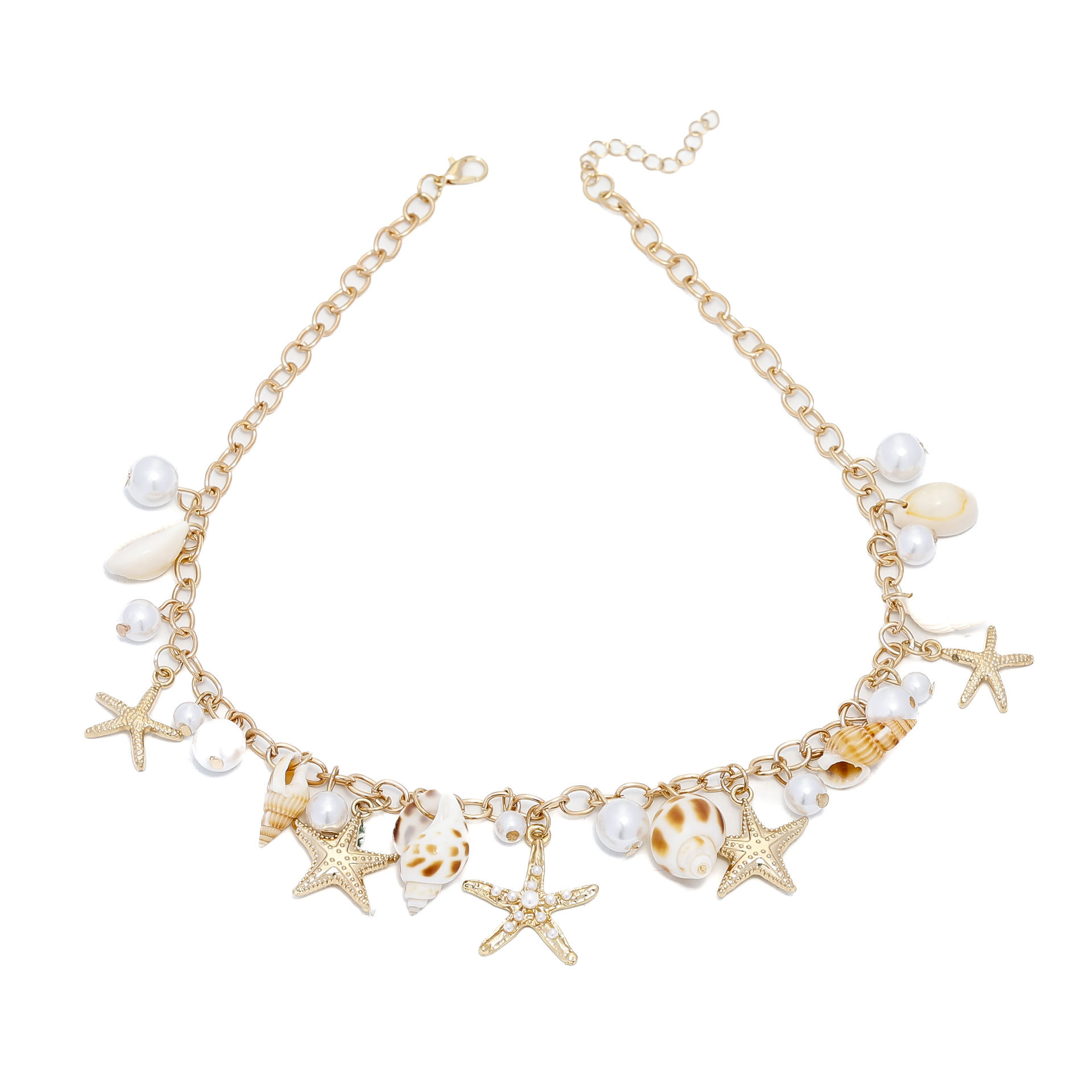 Ocean Style Shell Starfish Pearl Pendant Beach Jewelry