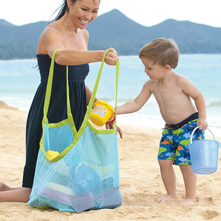 Foldable Oversized Mesh Bag for Kids' Toys & Beach Storage