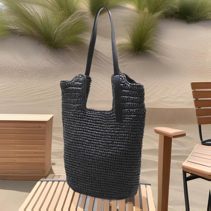 Minimalist Handwoven Shoulder Bag - Versatile Large Capacity Beach Tote