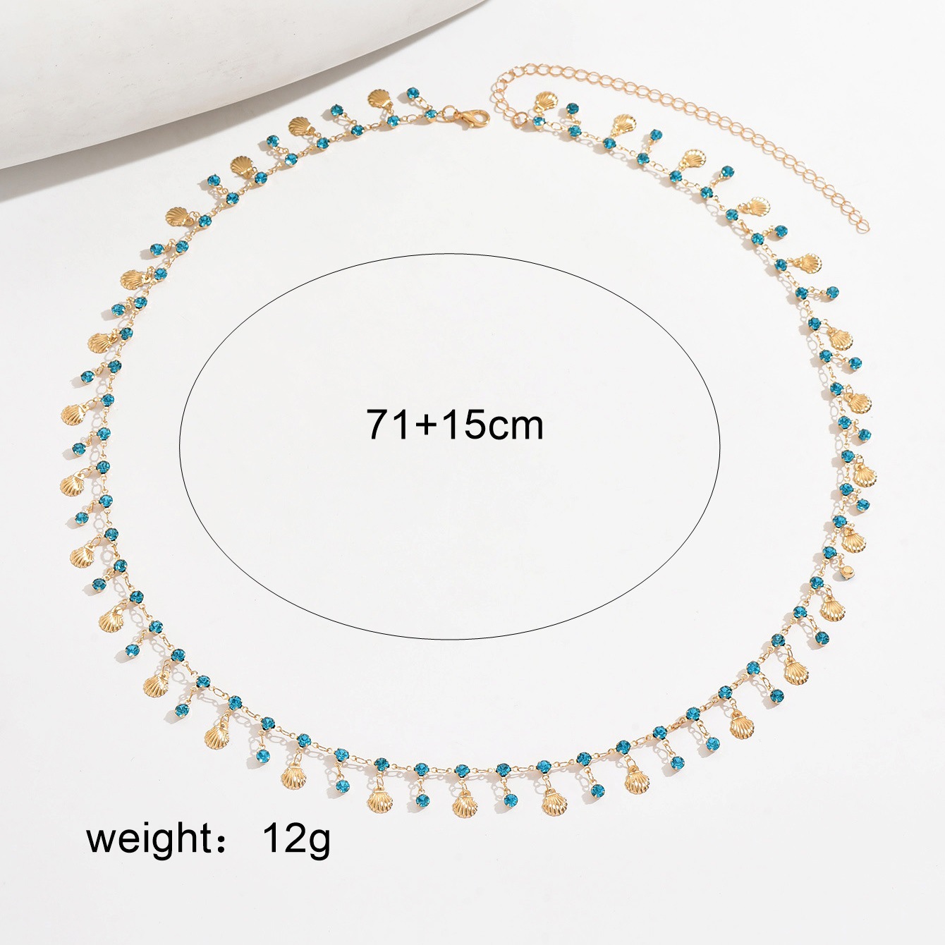 Ocean Style Gold Waist Chain Shell and Turquoise Pendant Summer Beach Jewelry for Women