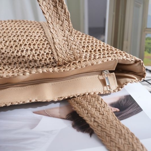 Beach Travel Resort Large Capacity Straw Tote Bag Beach Bag