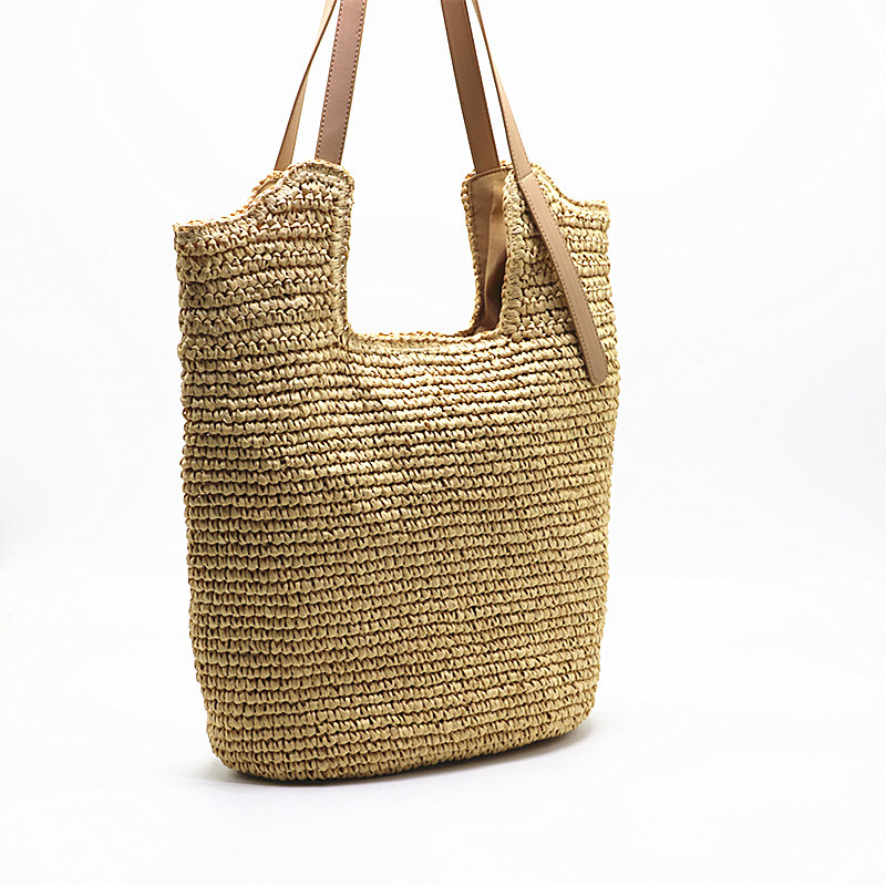 Minimalist Handwoven Shoulder Bag - Versatile Large Capacity Beach Tote