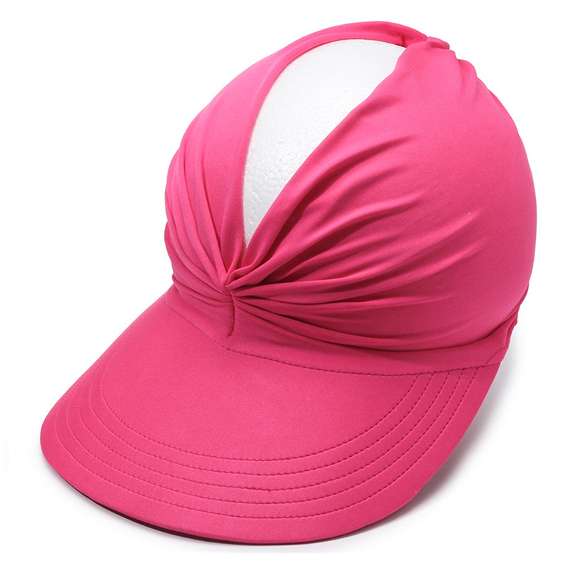 Fabric Sun Visor With Wide Brim Open Top and Solid Color Design Ideal for Beach Styling