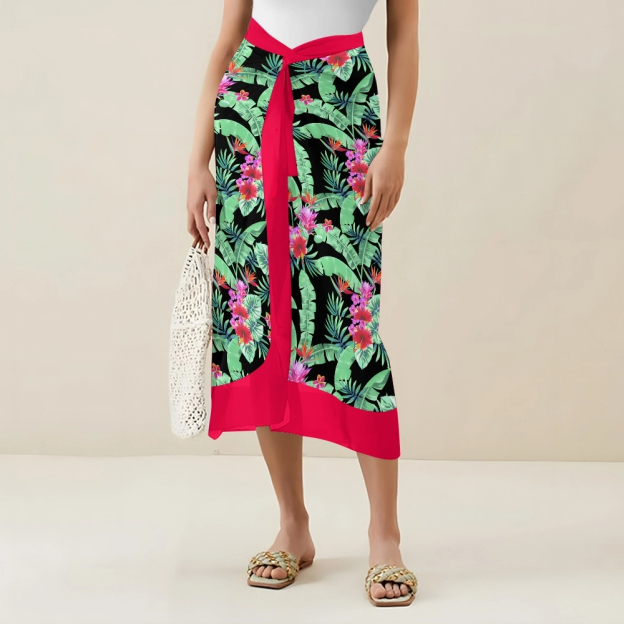 Women's Tropical Floral One Piece Swimsuit Set