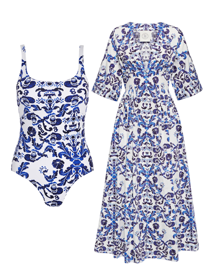 Printed One Piece and Kimono Swimwear