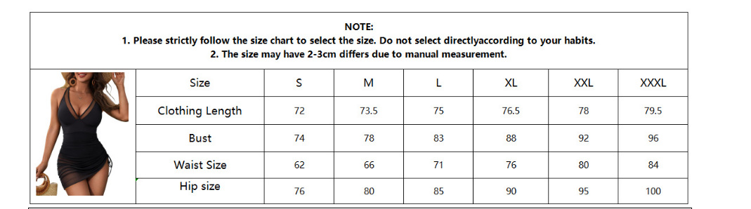 Women's Sexy Plunging V-Neck Skirted Swimwear Set with Sheer Mesh Panels and Side Drawstring