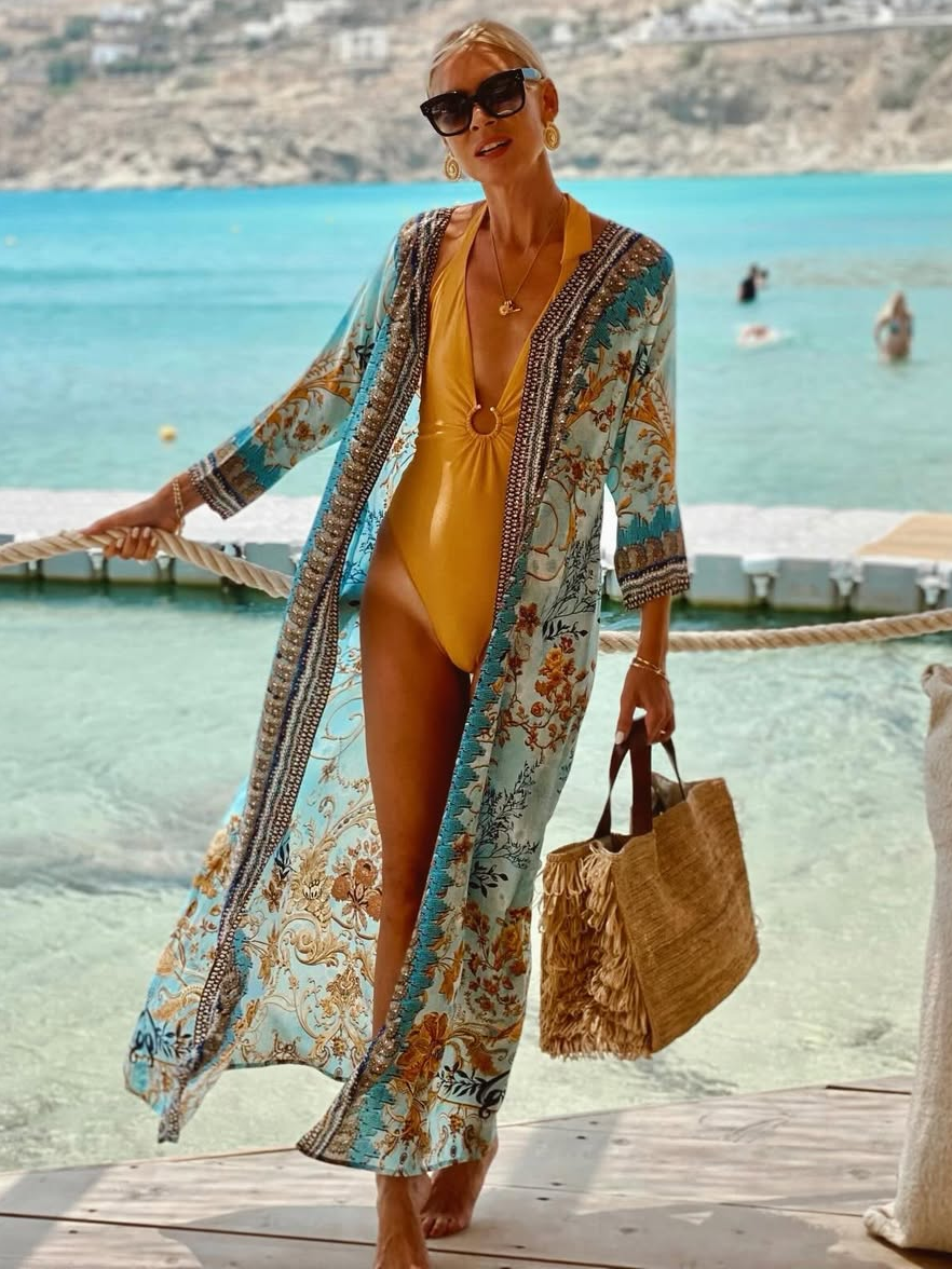 Floral Print One Piece Swimsuits and Kimonos