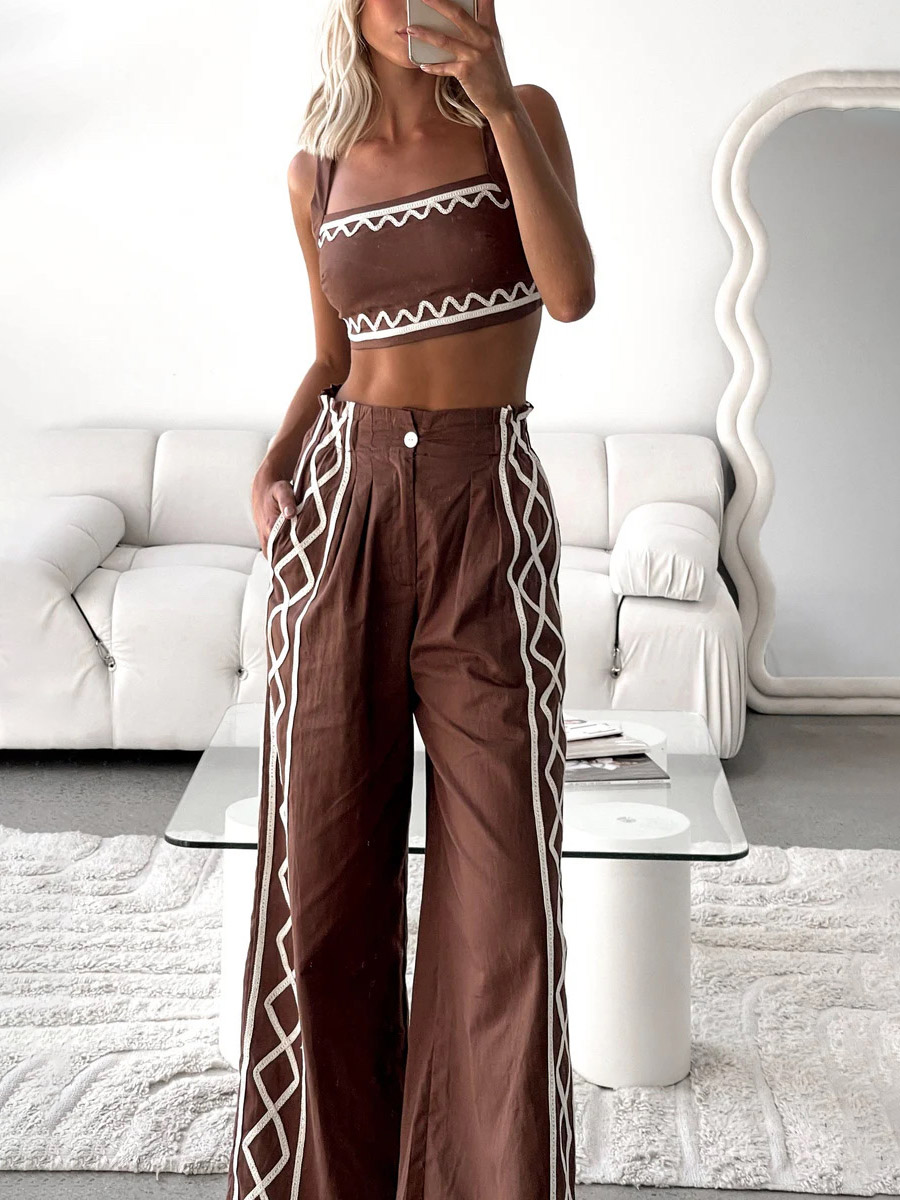 Top And Casual Pants Two Pieces Set