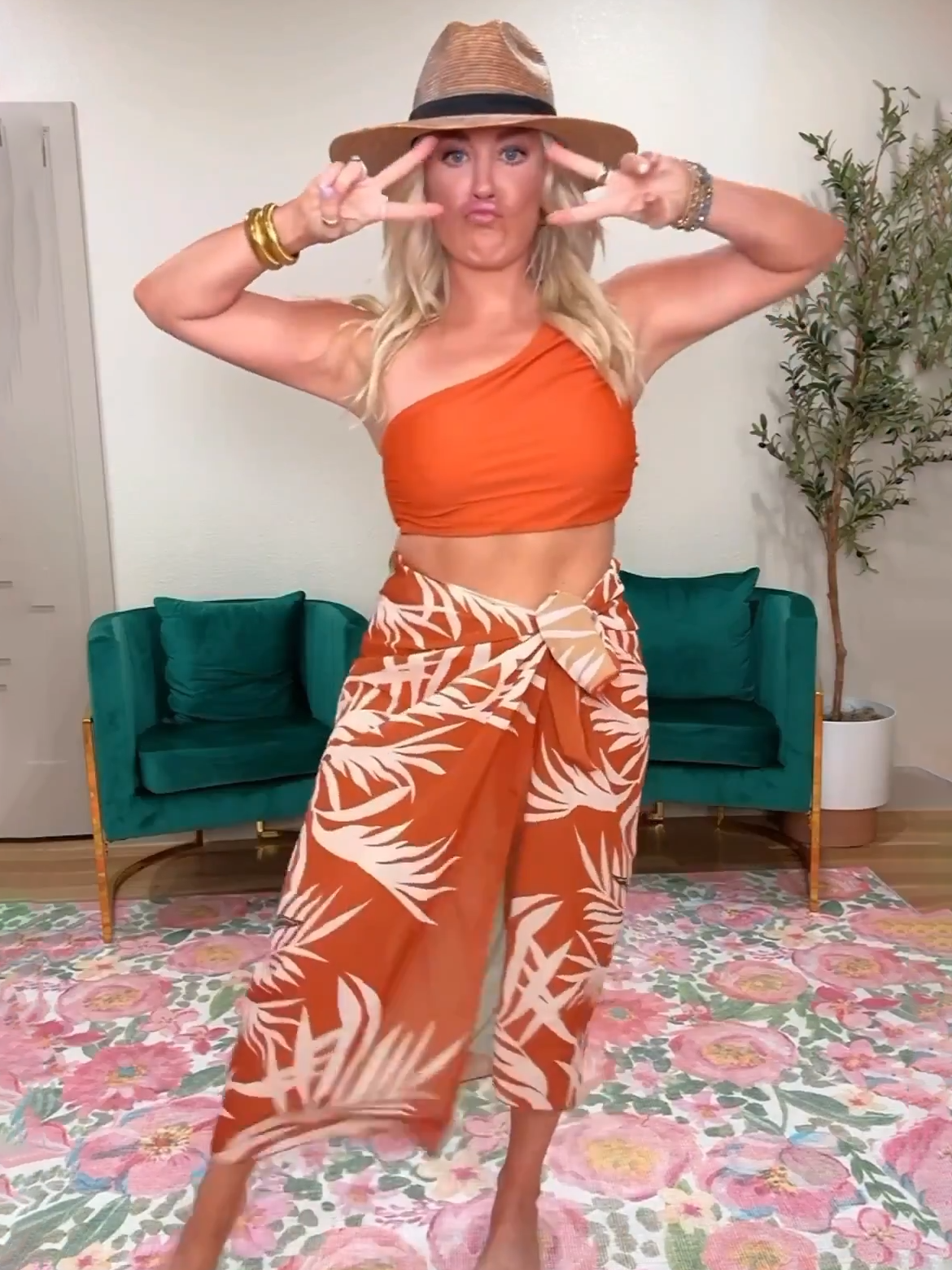 High Waisted Bikini Sets with Cover up Beach Wrap Skirt