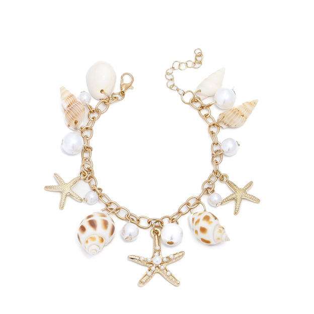 Ocean Style Shell Starfish Pearl Pendant Beach Jewelry
