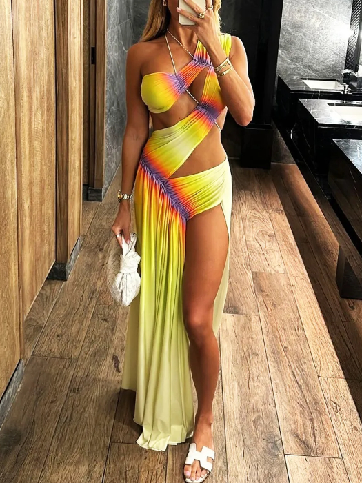 Sexy Gradient Color Beach Dress