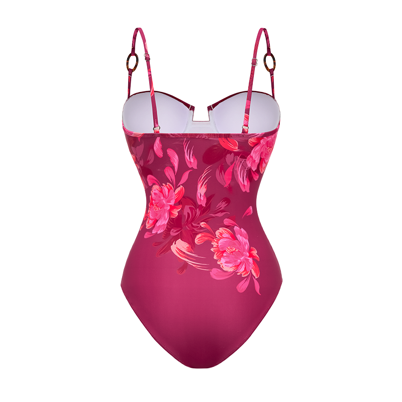 Sling Abstract Floral Print One Piece and Skirt