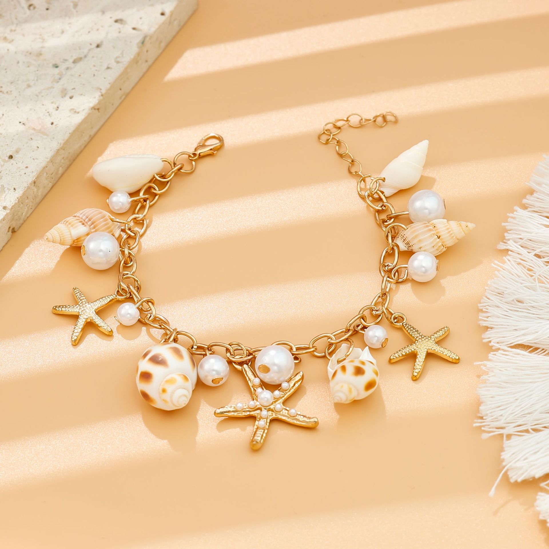 Ocean Style Shell Starfish Pearl Pendant Beach Jewelry