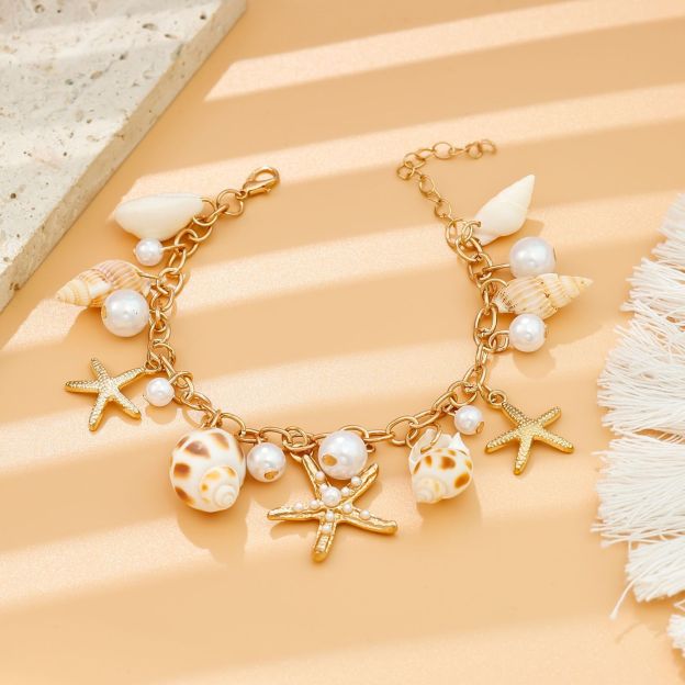 Ocean Style Shell Starfish Pearl Pendant Beach Jewelry