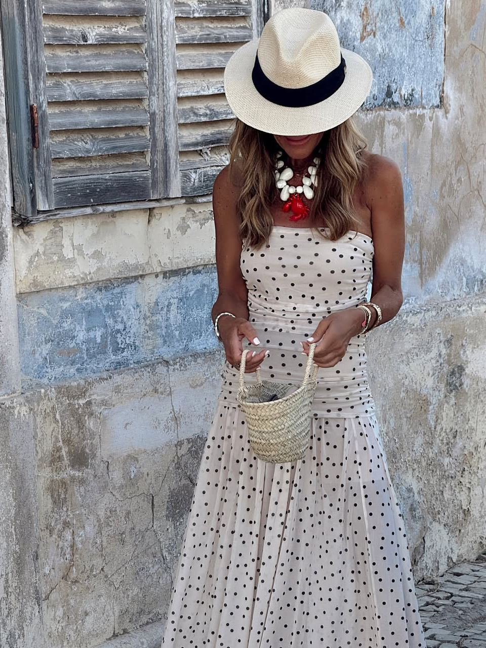 Bandeau Polka Dot Dress