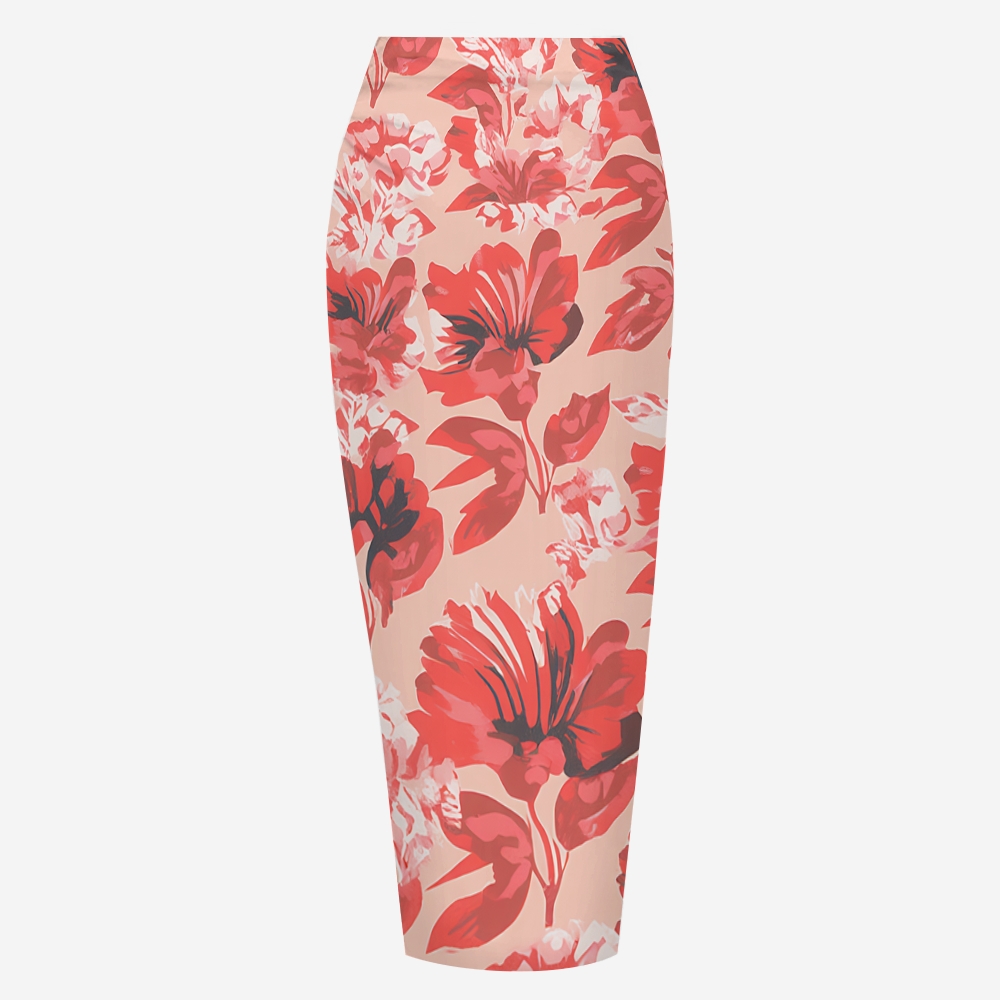 Floral Print Tie Shoulder Straps One Piece Swimsuit and Matching Sarong Skirt