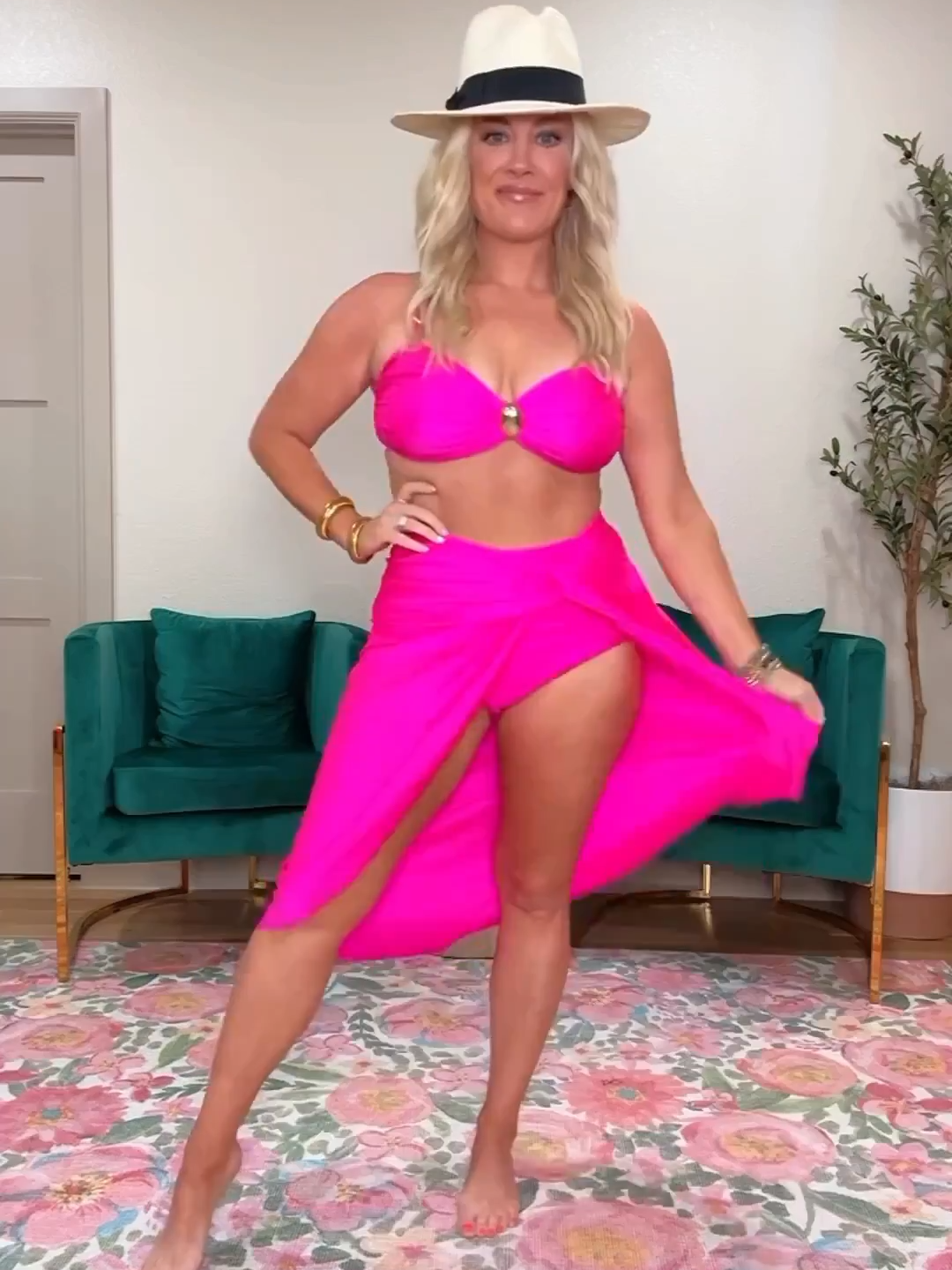 Retro Bikini Set Two Piece Bathing Suit with Cover up