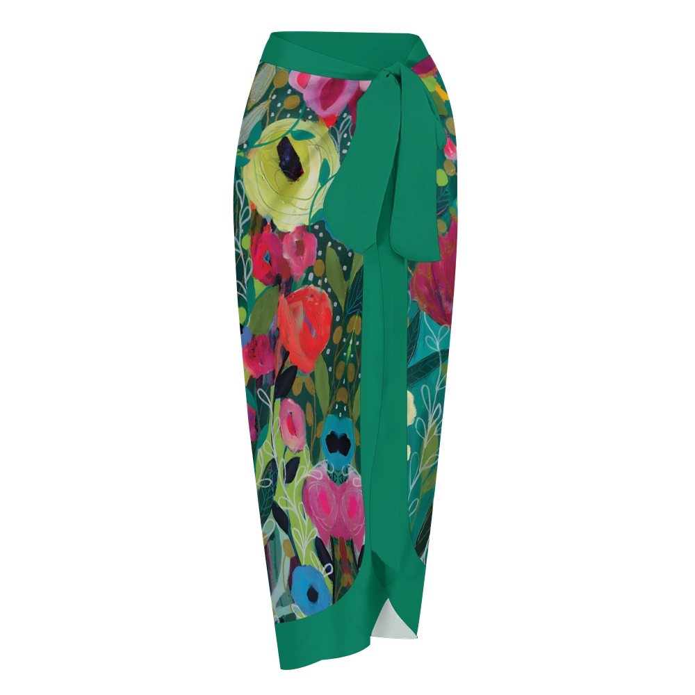 Women's V-Neck with Bow-Shoulder Straps Into the Depths Print One-Piece Swimsuit