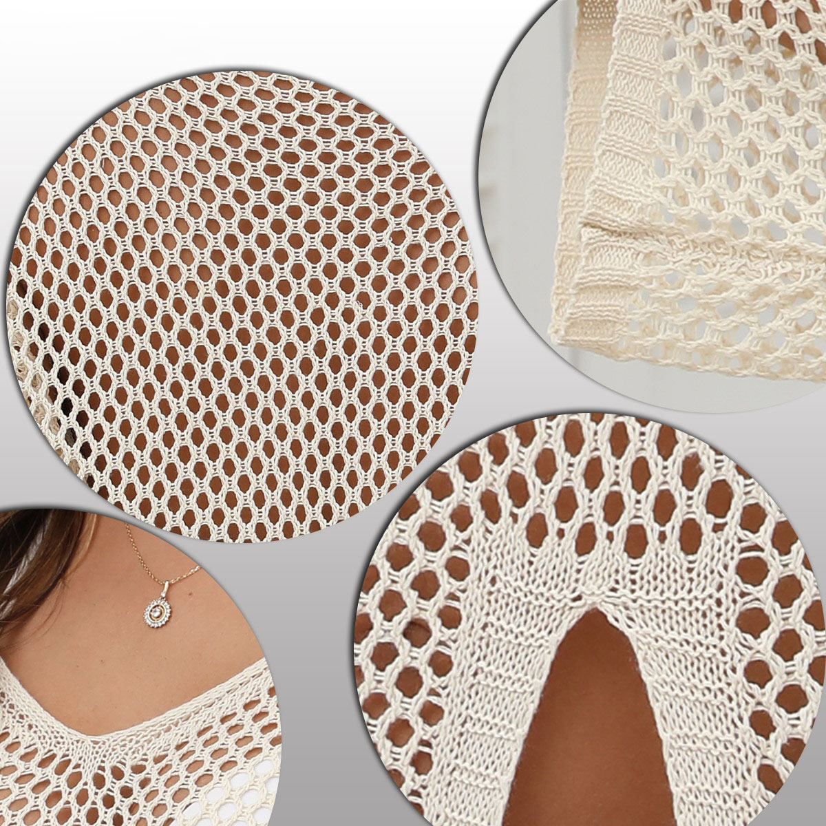 Women's Asymmetric V-Neck Cover-Up with Cut-Out Details and Side Slit