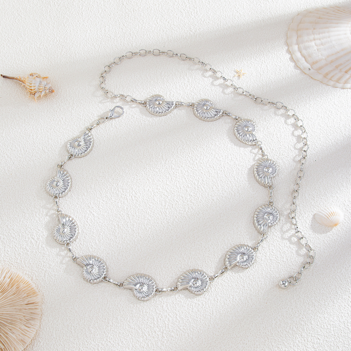 Ocean Style Gold Shell Link Waist Chain Summer Beach Jewelry for Women